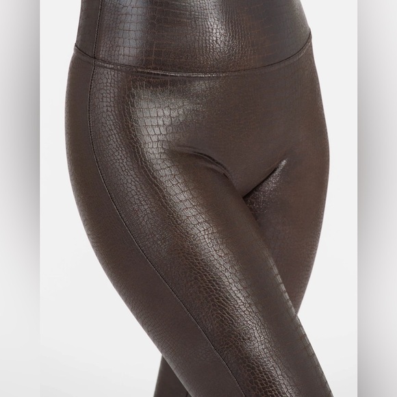 SPANX® Croc Embossed High Waist Faux Leather Leggings - Picture 2 of 6